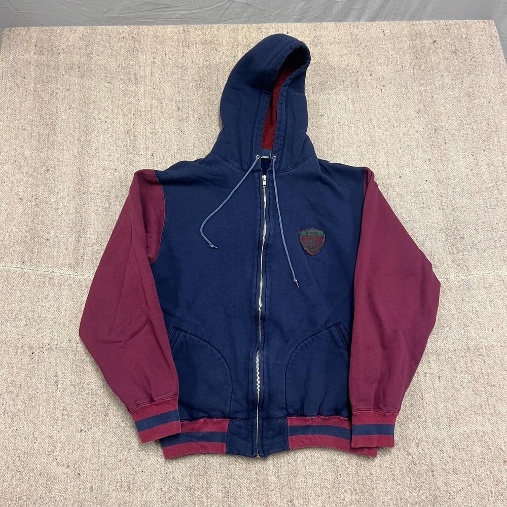 Vintage Polo Ralph Lauren Zip Up Hoodie Mens Medium Blue 1990s